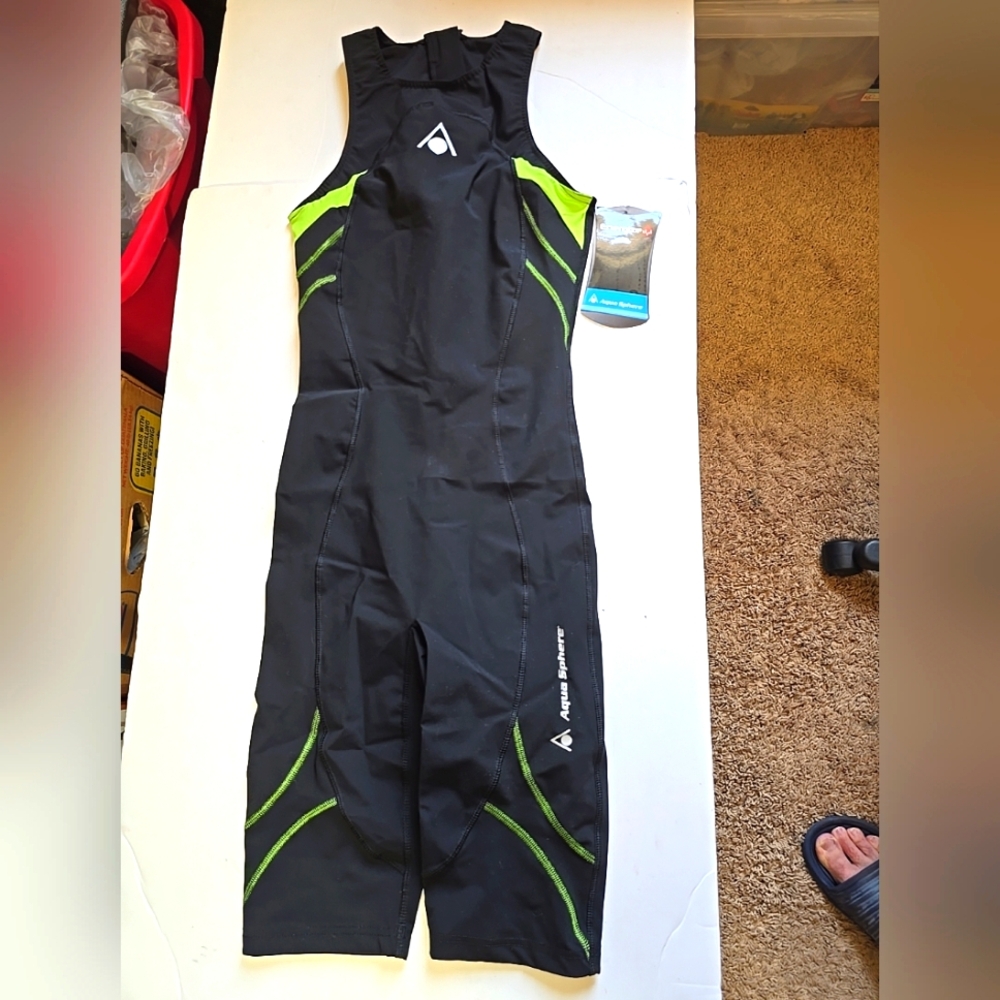 Aqua Sphere Energize Black and Green Triathlon Suit